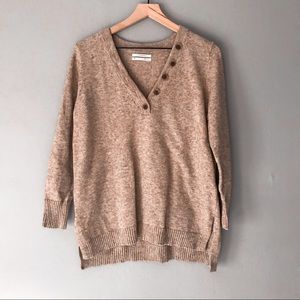 By Anthropologie Serena V-Neck Button Sweater